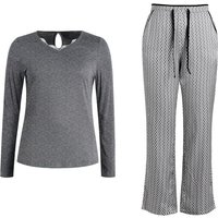 IZURIA v-neck grey long sleeved top and print pants set M