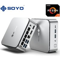 SOYO S4PLUS Mini-pc Ryzen 7 H 255 (8C/16T, tot 4,9 GHz) Mini Desktop Computer 24 GB LPDDR5 RAM 512 GB PCIe 3.0 SSD, micro-pc Windows 11 Pro, Radeon 780 M/6x USB 3.2/1x 2,5 G LAN/4K 120 Hz