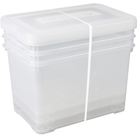 Curver Handige opbergbox - 3x65L - Transparant - Premium opbergoplossing, duurzaam kunststof, moderne huisorganisatie