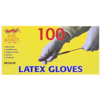 Royal Markets Medium Latex Gloves, pack of 100