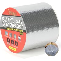 TAPEBEAR Butyl Tape Waterproof Sealing Tape 4inch x16feet, Upgraded Aluminum Foil tape Heavy Duty For RV Repair, Awning, Window, Glass & EDPM Roof Leak Patching, Boat and Pipe Sealing, Silver