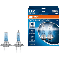 OSRAM COOL BLUE® INTENSE H7, +100% meer licht, tot 5.000K, halogeen koplamp, LED-look, 2 lampen