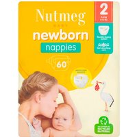 Nutmeg Newborn Nappies Size 2 60 Pack