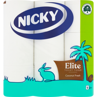 Nicky Elite Toilet Tissue Coconut Fresh, 3-Ply, 9 Rolls