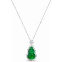 VoxorAI emerald natural chalcedony necklace and pendant for all seasons