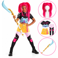 K-Pop Demon Hunters Mira Dress Up Costume Set with Curved Moon Sword & Wig 7-8 Years