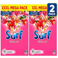 Surf Washing Powder, Tropical Lily, 125 Washes, 6.25 kg (2 Pack)