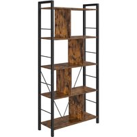 Ochama Bookshelf, Bookcase, 5-Tier Living Room Shelf, Industrial Storage Shelf