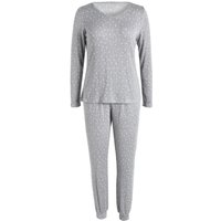 IZURIA v-neck printed light grey long sleeved top and pants set XL