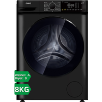 CHiQ JKW85882HB Washer Dryer, 8 kg/5 kg, 1400 Spin, Black, A/D Rated