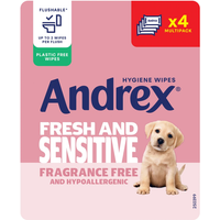 Andrex Fresh & Sensitive Hygiene Wipes Multipack (4 x 30 sheets)