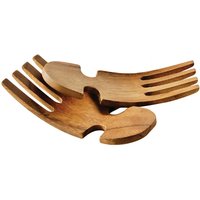Maison by Premier Curved Shape Acacia Salad Hand Servers, Handcrafted Salad Servers, Rounded Handle Set of 2 Salad Mixers