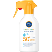 NIVEA SUN Babies & Kids Sensitive Protect Zonnebrand Spray - Baby en Kind - SPF 50+ - Zonnespray - Eczeemgevoelige huid - Parfumvrij - Waterbestendig - 250 ml