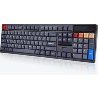 Ticktype DP104 Custom Tri-Mode Wireless Mechanical Keyboard, Full Aluminum Full-Size 108 Keys Hot-Swappable Layout, Leaf Spring Mount, Customizable Pixel Screen, Creamy Sound, US Layout, 8000mAh, RGB - Gecha Gray, Thocky Linear Switches