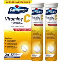 Davitamon Vitamine C + Extra D3 Citroen 2 x 15 Bruistabletten