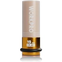 WORKPRO 1/2" Drive Impact Lug Nut Socket, 19mm Protective Wheel Nut Socket, Cr-Mo Steel Non-Marring Lug Nut Wheel Sockets for Car Repair