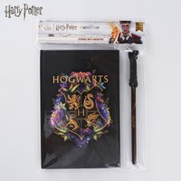 2-delige Harry Potter Hogwarts 4-Huizen Notitieboek & Toverstafpen Set Officieel Gelicenseerd 50 Pagina’s Notitieboek Tovenaarswereld Kantoorartikelen Exclusieve Themacollectie Geschenk