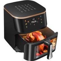 Oyajia 9L Air Fryer With Visual Window,Type No.21,Family Sized,6-In-1 Cooking Presets,Smart Touch Screen,Timer Function, Dishwasher-Safe,Healthy Oil Free & Low Fat Cooking,Black Gadget