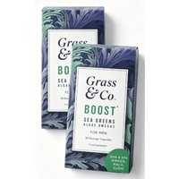 Grass & Co. BOOST Sea Greens Omega-3 Men's Duocap Men's Health Support Capsules - 30 Capsules (2 Packs)