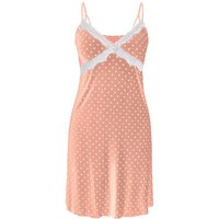 IZURIA narrow lace v-neck pink polka dot suspender dress M