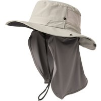 TOP-EX UV Protection Mens Sun Hat with Cooling Neck Flap Sunglass Lock Wide Brim Fishing Hats M/L Grey