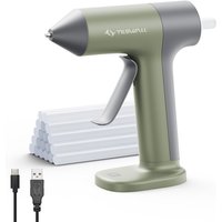 TILSWALL Cordless Hot Glue Gun, 30s Fast Preheating, 2000mAh Battery, 20 Pcs Hot Glue Sticks (7 x 140mm), Anti-Drip Nozzle for DIY, Crafts & Repairs - Green