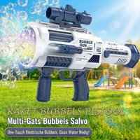 Tokky Bubble Makers Magische blauwe raketlanceerder-bubbelpistool - blauw, groot
