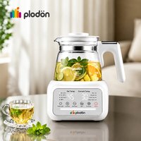 Plodon 1.3L 800W Glass Electric Kettle, Multifunctional Wellness Water Boiler with Precise Temperature Control, Milk Warming, Dechlorination, Keep Warm, Night Light & LCD Display, for Tea, Coffee and Milk