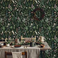 Murgall Spring Peel and Stick Wallpaper Black 44x305cm 1 Roll