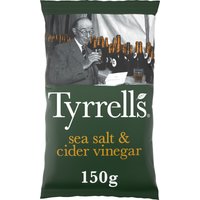 Tyrrells handgebakken Engelse chips zeezout & appelciderazijn - 150 g