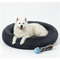 JOYFURNOS Zacht pluche kalmerend hondenbenchbed met afneembare, machinewasbare hoes, donkergrijs, 120 x 20 cm