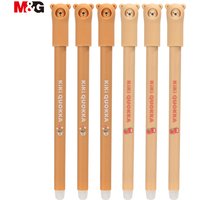 M&G KiKi QUOKKA Erasable Gel Pens, 6 Pack Black Ink Erasable Pens, Fine Point 0.7 mm, Cute Quokka Design, Smooth Writing Gel Pens with Comfort Grip and Cap for School, Office, and Planner