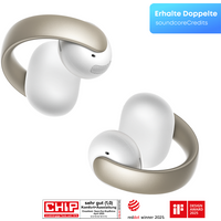 Soundcore Aeroclip hoofdtelefoon True Wireless Stereo (TWS) open-ear bellen/muziek/sport/dagelijks bluetooth champagne, wit