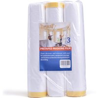 TAPEBEAR Pre-Taped Masking Film, Tape and Drape, Plastic Sheeting Roll, Automotive Painters Masking Tape Film, plastic Sheeting Cover for Appliance and Furniture, 9feet X 90feet, 2600mmx 27m,3rolls