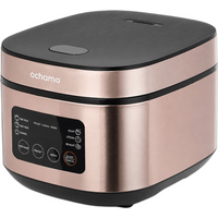 ochama 4L rijstkoker, 930W, PFOA‑vrije keramiek gecoate binnenpan, slimme timer, 6 kookfuncties, LED‑scherm, inclusief rijstlepel en stoommand