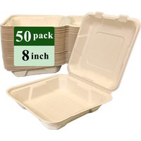 Ruibamboo disposable bamboo fiber clamshell 8 inches 50pack