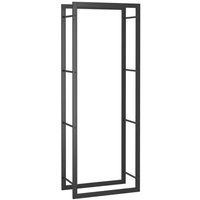 Vertical Firewood Storage Rack Sturdy Metal Log Holder Large-Capacity Freestanding Organizer for Fireplace Patio Home