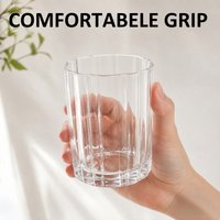 Petal rechte korte beker, kristalhelder glas, ideaal voor whiskey, thee, matcha en frisdrank