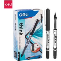 Deli Gel Ink Pens, Office & School Supplies, 0.7mm Medium Point, Black, 12-Pack