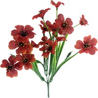 Wei's Moment 9Bundles Artificial Flowers, UV Resistant Artificial Flowers Fake Plants Outdoor, 6 Colors Realistic Faux Plastic Spring Flower in Pots Indoor for Home Garden Porch Balcony Window Box Decor The sunset is red, New Year Sale , Top gift picks