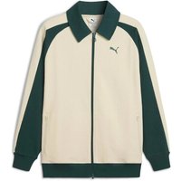 Puma T7 Relaxed Wing Collar Jacquard Track Jacket - Alpine Snow/Green Terrain