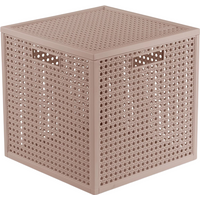 Curver Kaya opbergmand - 19 liter - 28x28x28 cm - warm taupe - premium opbergoplossing, duurzaam kunststof, moderne huisorganisatie