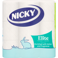 Nicky Elite Toilet Tissue, 3-Ply, 9 Rolls Paper Pack