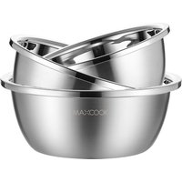 Maxcook Set van 3 roestvrijstalen mengkommen 20 cm/22 cm/24 cm MCWS-3