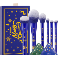 DUcare 6-delige make-up kwastenset - Blue Christmas