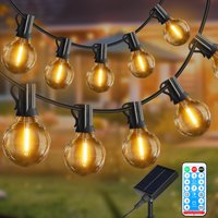 Vivreal Solar G40 Festive String Lights – 10M (33 ft) 20 Shatterproof Bulbs, Dimmable Outdoor Solar & USB Powered Patio Lights with Replaceable Bulbs, New Year Sale , Top gift picks