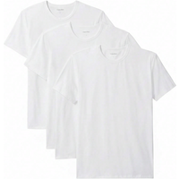 Calvin Klein heren T-shirt met ronde hals, korte mouwen, set van 3 - wit - maat S (100 3)