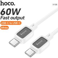 HOCO X108 USB-C TO USB-C Silicone Charging Cable White 1m