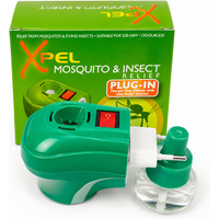 XPEL Mosquito & Insect Relief Plug-In Diffuser Kit with 35ml Refill – Odourless Mosquito Repellent for Home & Travel, 2-Pin European Plug 220-240V, Lasts Up to 45 Nights Use, Mosquito Plug ins for Abroad
