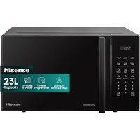 Hisense 23L Solo Microwave Oven, 800W, Easy Clean, Auto Defrost, Smart Cook, Touch Control, Black - H23MOBS5HUK
